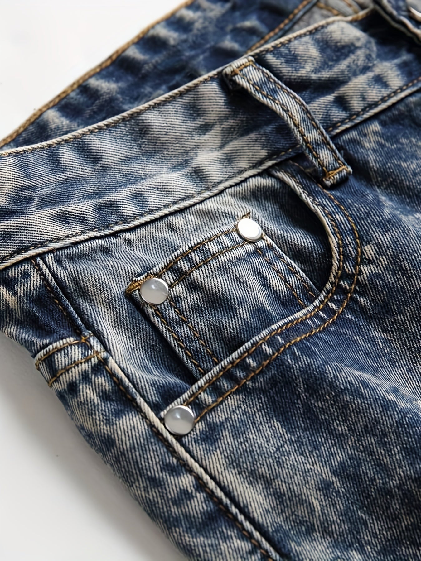 Men's Ripped Jeans Slim Fit Denim Trousers