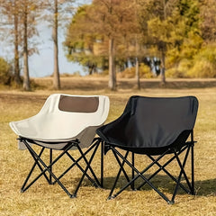 Portable Folding Camping Chair Outdoor Moon Chair With Storage Bag
