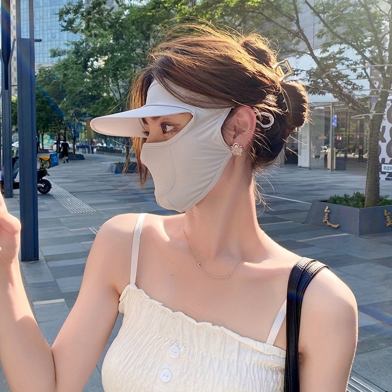 UV Protection Mask With Brim Ear Hook Full Cover Sunproof Mask