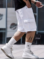 Cotton Denim Cargo Shorts Men's Street Style Shorts
