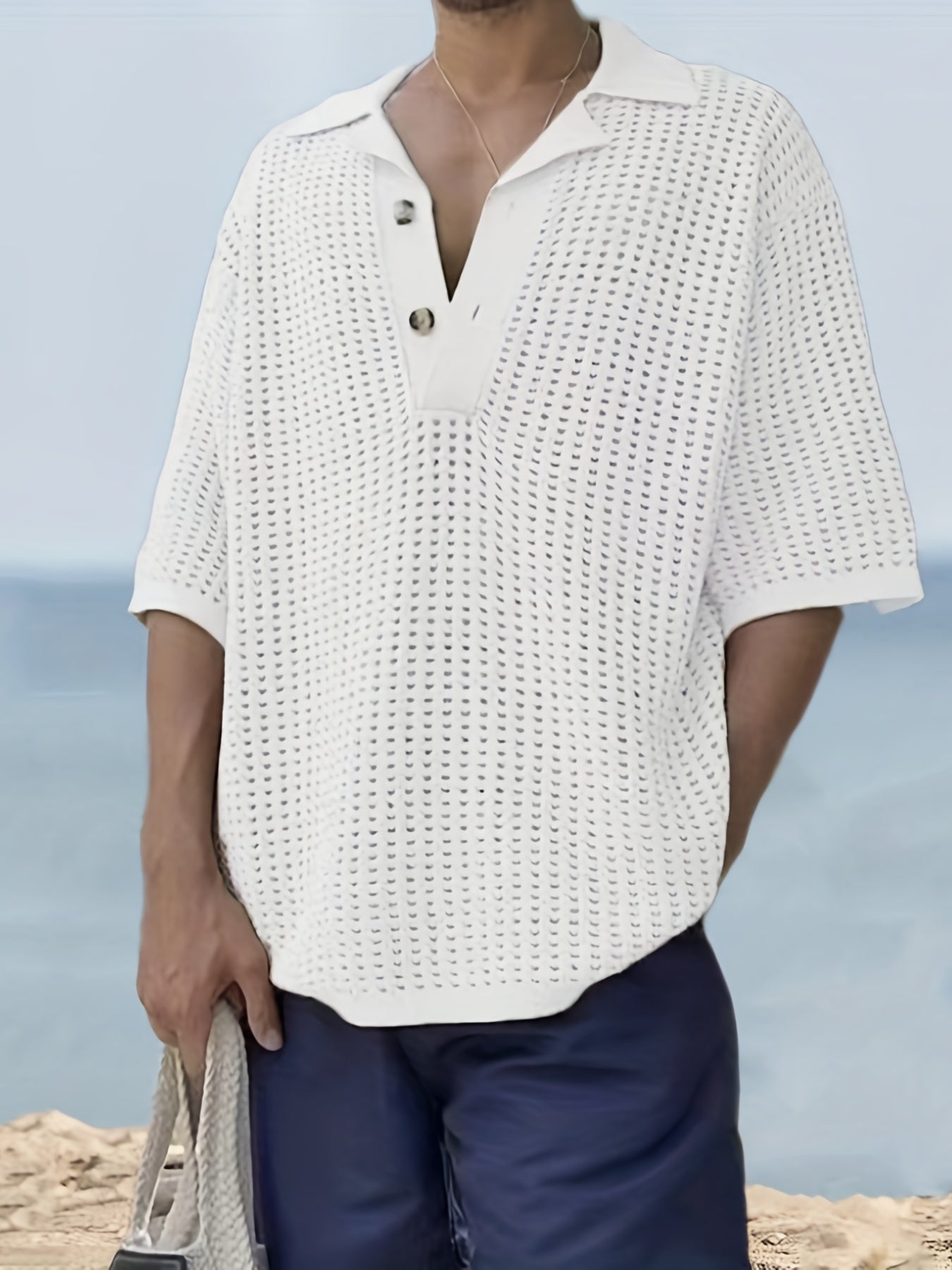 Sleeveless V Neck Sweater for Men High Stretch Casual Pullover