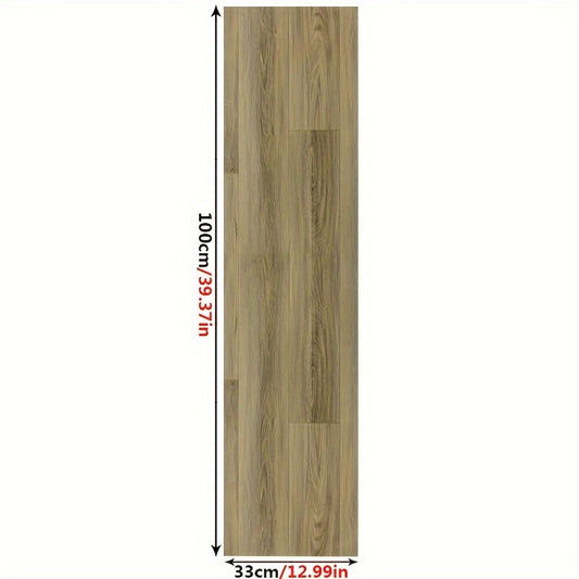 Brown Wood Grain Floor Stickers - Non-slip Waterproof Self-adhesive