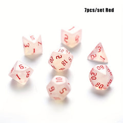 7pcs Iridescent Glitter Polyhedral Dice Set - Christmas Thanksgiving Gift