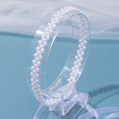 Faux Pearl Headband for Kids with Floating Ribbon