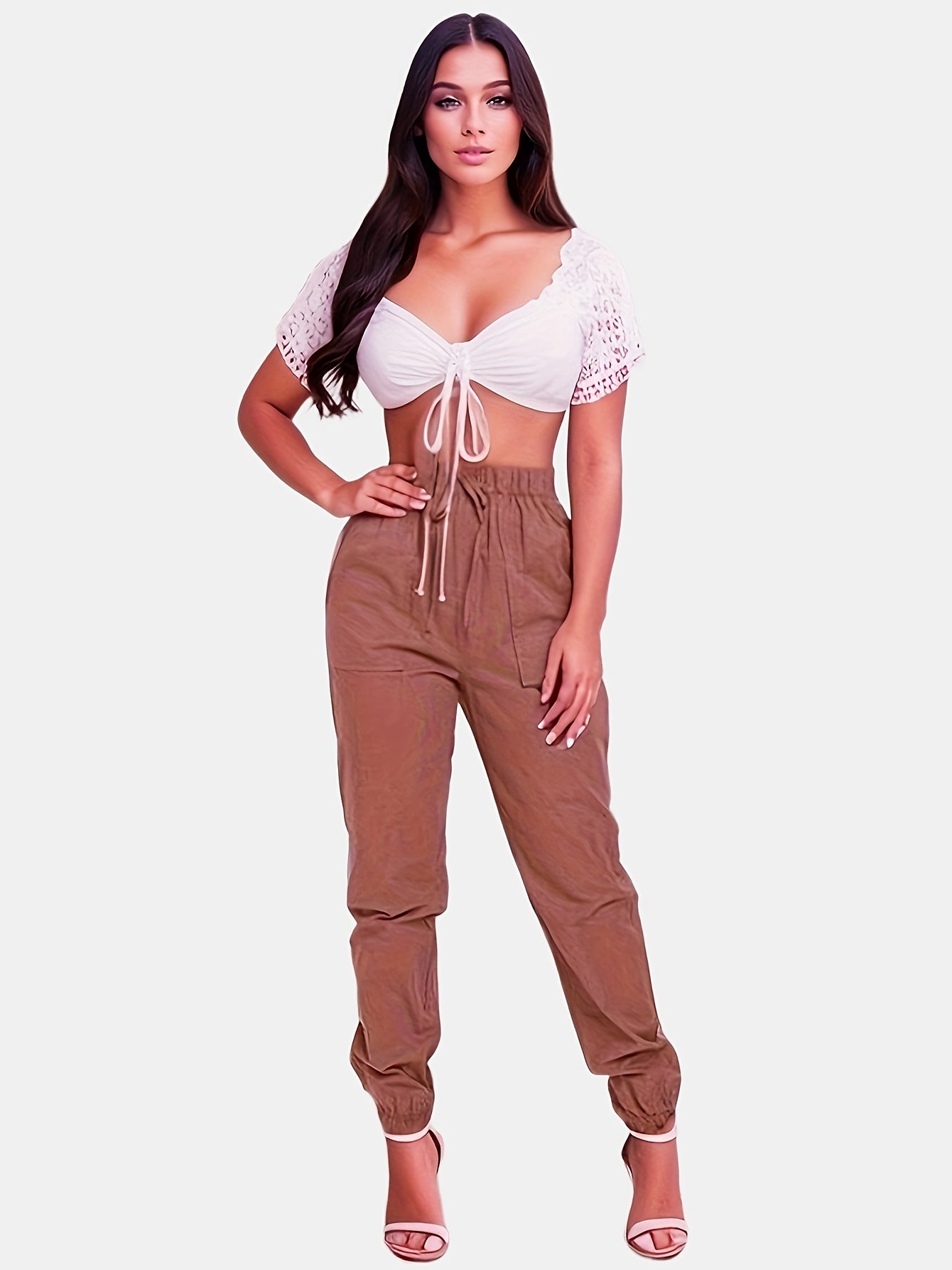 Casual Sporty Drawstring Joggers Pants for Women