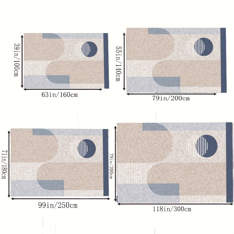Fluffy Faux Wool Area Rug Non-slip Modern Large Carpet