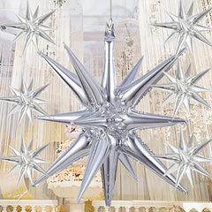 24pcs Water Drop Star Aluminum Balloon Halloween Christmas Party Decoration