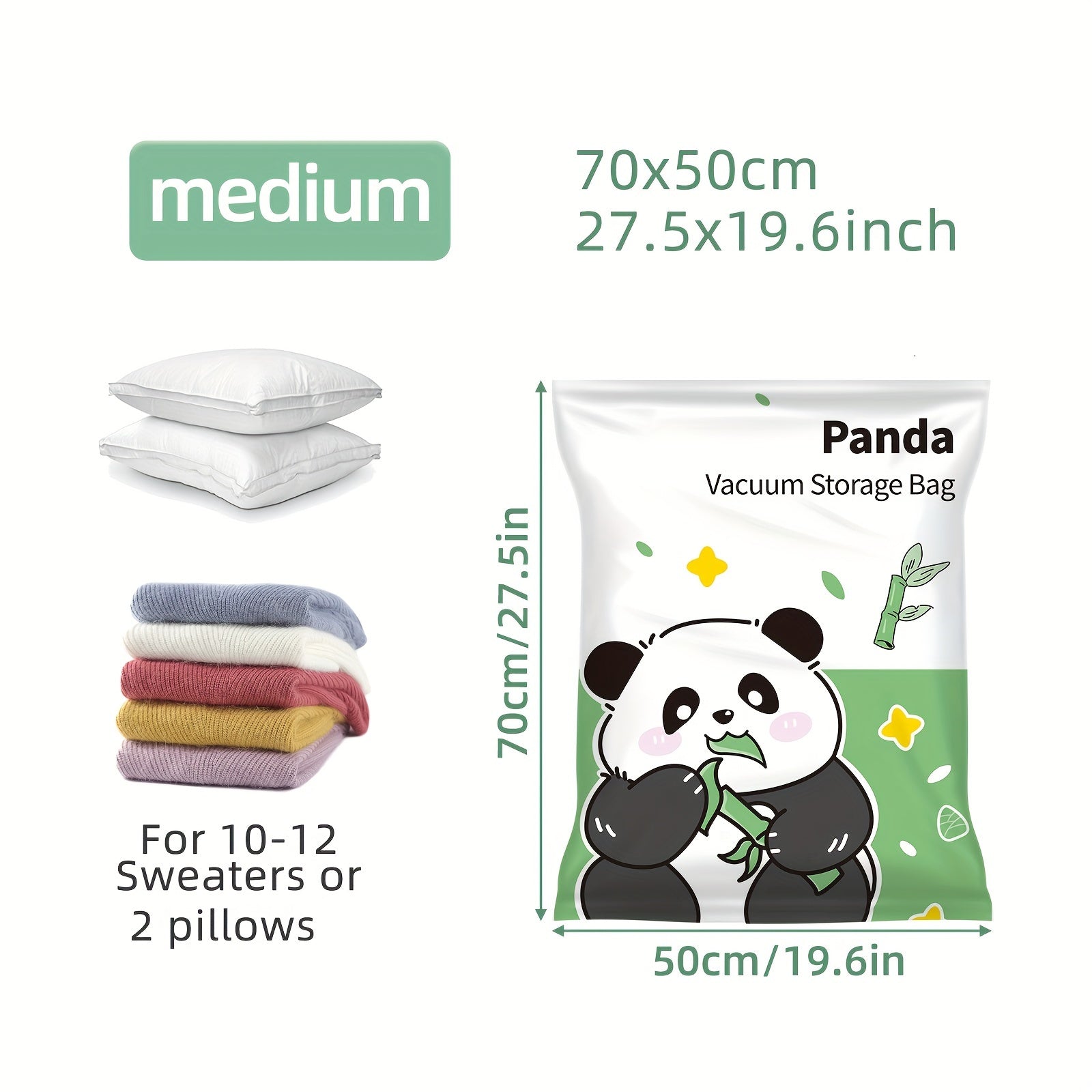 1pc Panda Vacuum Compression Storage Bag Space Saving Organize