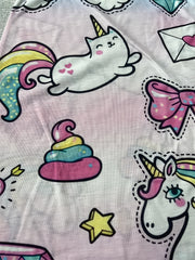 Girl's Rainbow Cat Dress Crew Neck Princess Dress