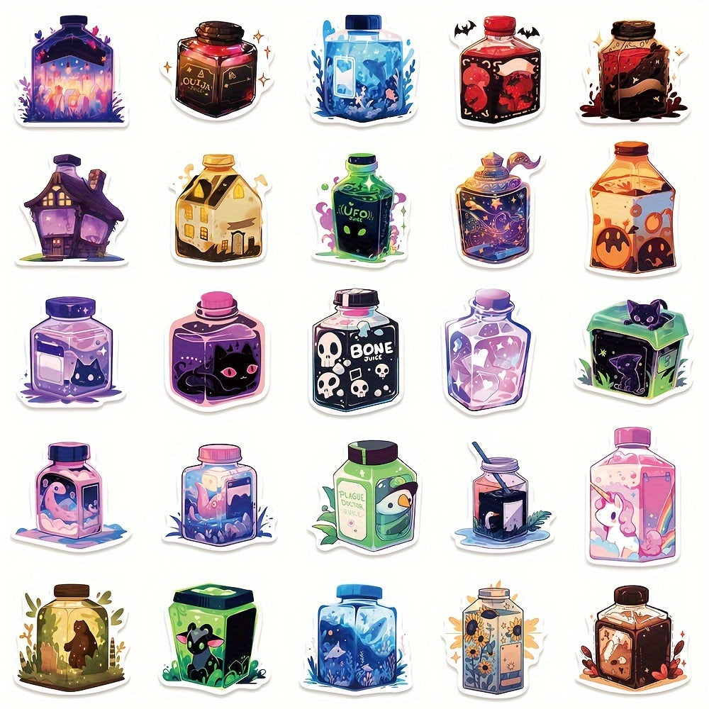 50pcs Magic Juice Series Stickers for Laptop Helmet Water Cup Decoration