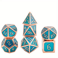 7pcs Metal Enamel Polyhedral Dice Set for RPG
