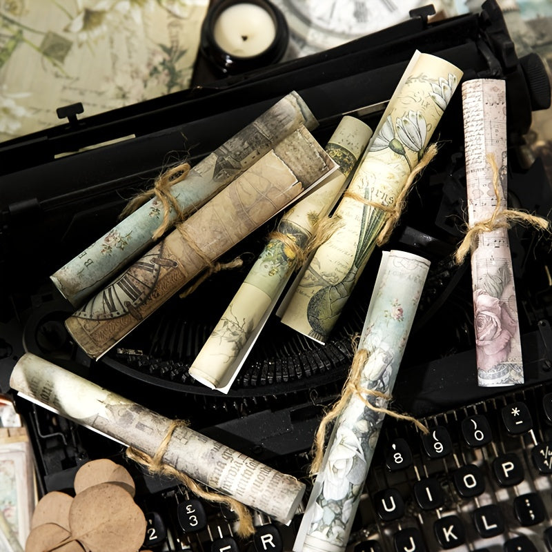 30pcs Vintage Flower Character Scrapbook Paper Set