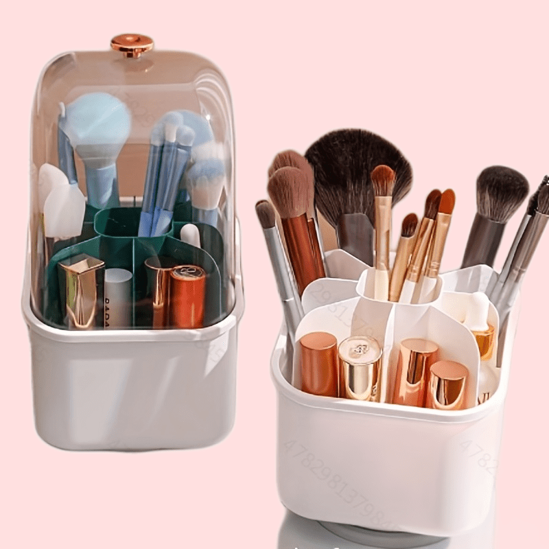Makeup Brush Holder Organizer with Lid Dustproof Acrylic Cover
