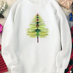 Dragonfly Christmas Tree Print Plus Size Lounge Top