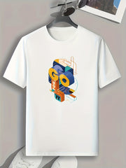GO FOR IT Pattern Print Men's Comfy Sports T shirt Graphic Tee