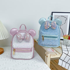 Kids Backpack Sequin Bow School Bag Ears Kindergarten Schoolbag