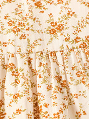 Infant Baby Doll Collar Floral Skirt Vest Set