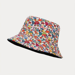 Colorful Mushroom Print Bucket Hat Lightweight Sunscreen Basin Hat