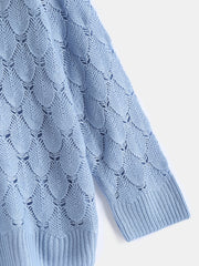 Eyelet Embroidered Lace Trim Sweater