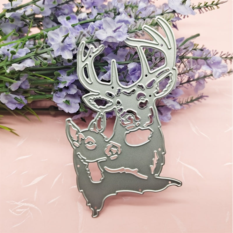 Christmas Deer Head Series Metal Cutting Die for DIY Scrapbook