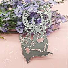 Christmas Deer Head Series Metal Cutting Die for DIY Scrapbook