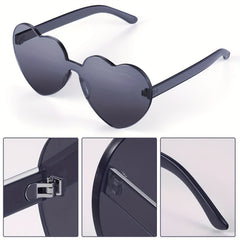 Heart Sunglasses For Women Men Jelly One piece Party Travel Sun Shades