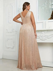 Sequin Heart Decor Evening Formal Maxi Tank Dress