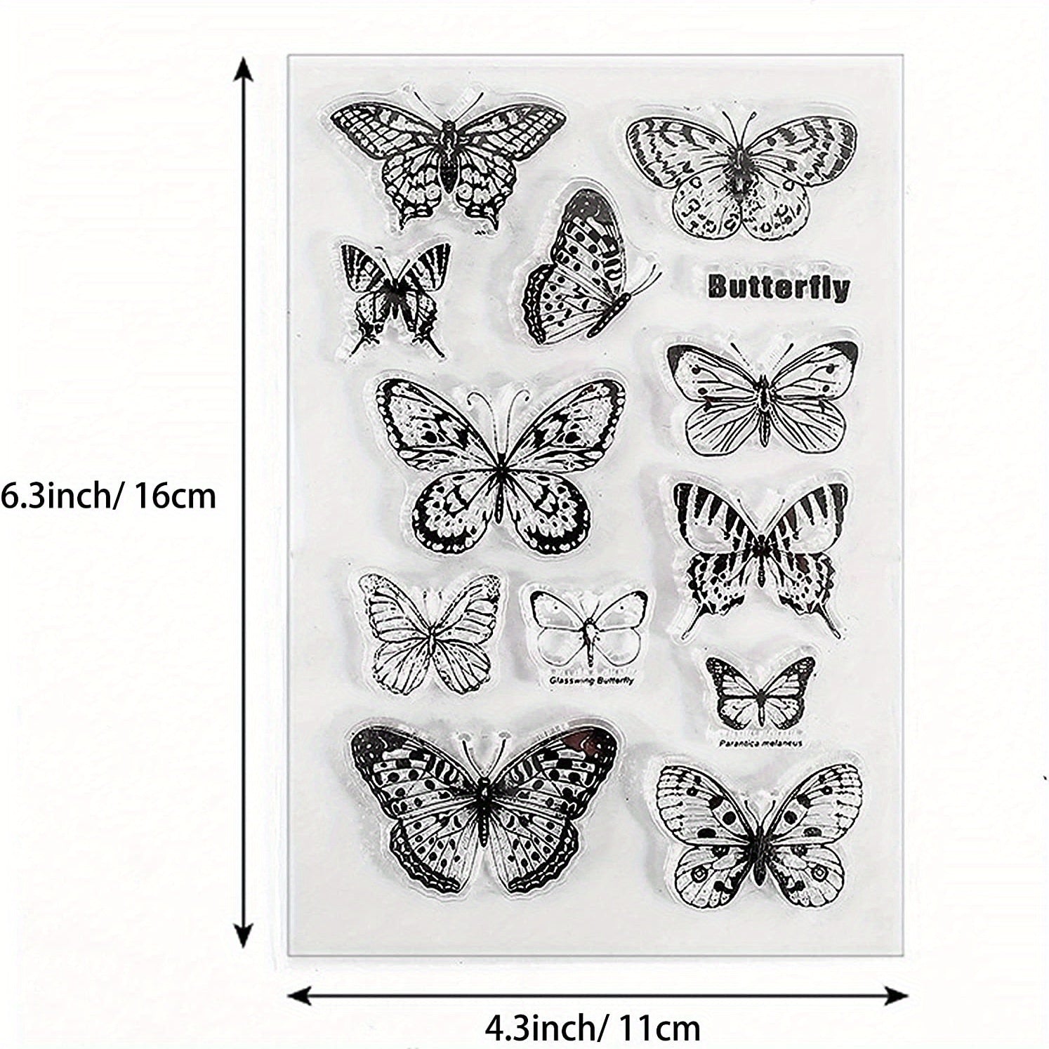 6pcs Clear Stamps Flowers Leaves Butterflies & Moon for Holiday Crafting