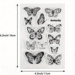 6pcs Clear Stamps Flowers Leaves Butterflies & Moon for Holiday Crafting