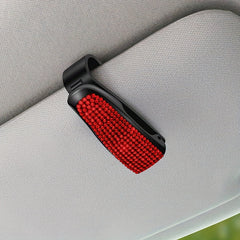 Car Sunshade Clip Rhinestone Decor Visor Glasses Holder