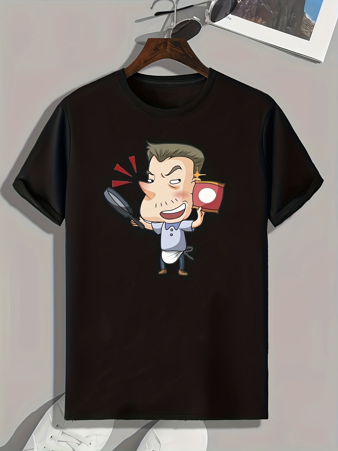 Cartoon Boy Print Men's T-shirt for Summer