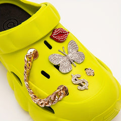 Women's Butterfly Charms Clogs Chain Decor Platform Garden Sandals