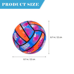 PVC Beach Volleyball Tropical Floral Pattern Orange Pu
