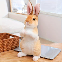 Lifelike Rabbit Plush Toy Set - Beige - Soft Polyester Fabric with PP Filling