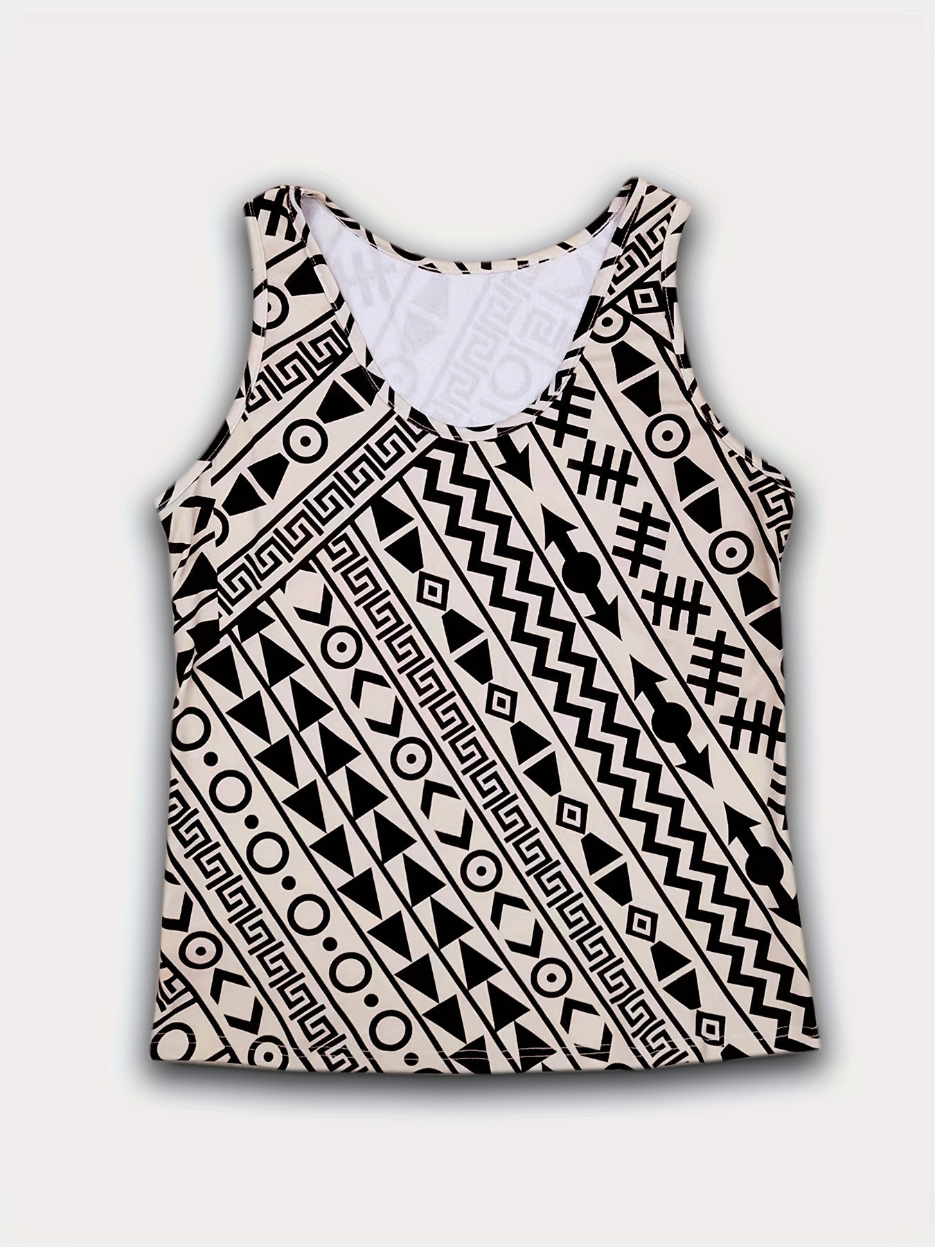 Geometric Print Tank Top Sleeveless Summer Top