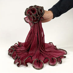 Sparkly Ruffles Scarf Solid Hijab Turban Travel Beach Towel