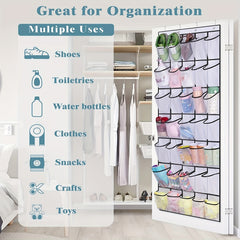 Over the Door Shoe Organizer with 35 Large Mesh Pockets