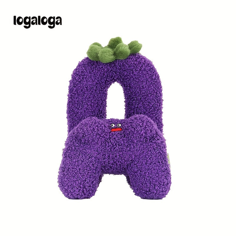 Plush Eggplant Toy Cell Phone Holder Expression Doll Decorative Toy