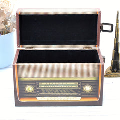 Vintage Radio Shaped Wooden PU Storage Box