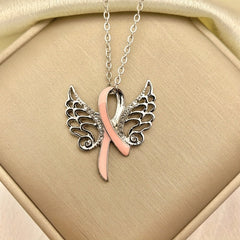 Rhinestone Wings Knot Pendant Necklace for Girls