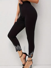 High Waist Cropped Leggings Women's Casual Leggings