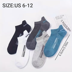 Breathable Mesh Deodorant Sports Ankle Socks, 5 Pairs