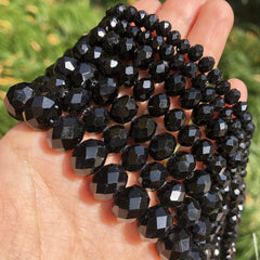 Crystal Stone Beads Rondelle Wheel Faceted Glass Spacer Beads 15in