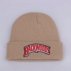 Letter Embroidery Beanie Unisex Warm Elastic Casual Skull Cap