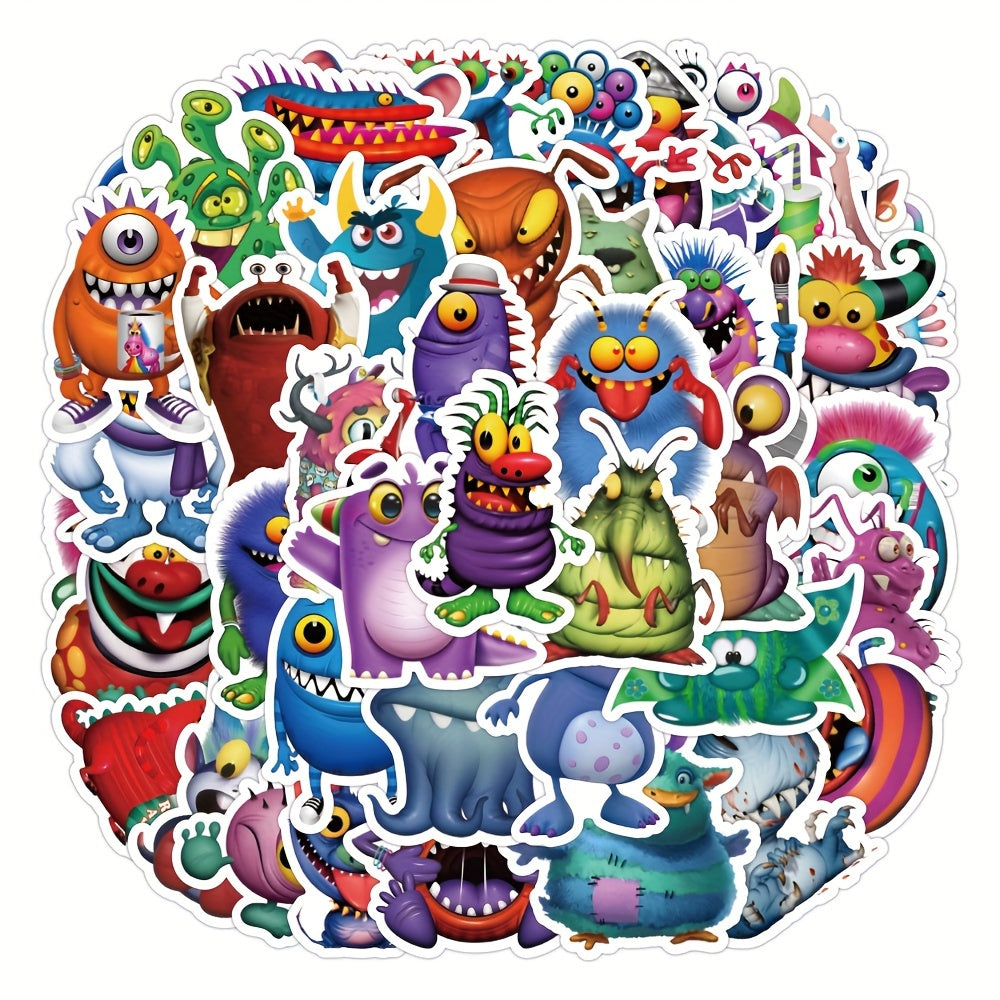 50pcs Monster Collection Cartoon Stickers Waterproof Vinyl Stickers
