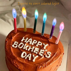 6pcs Colorful Flame Birthday Candles for Wedding Cake