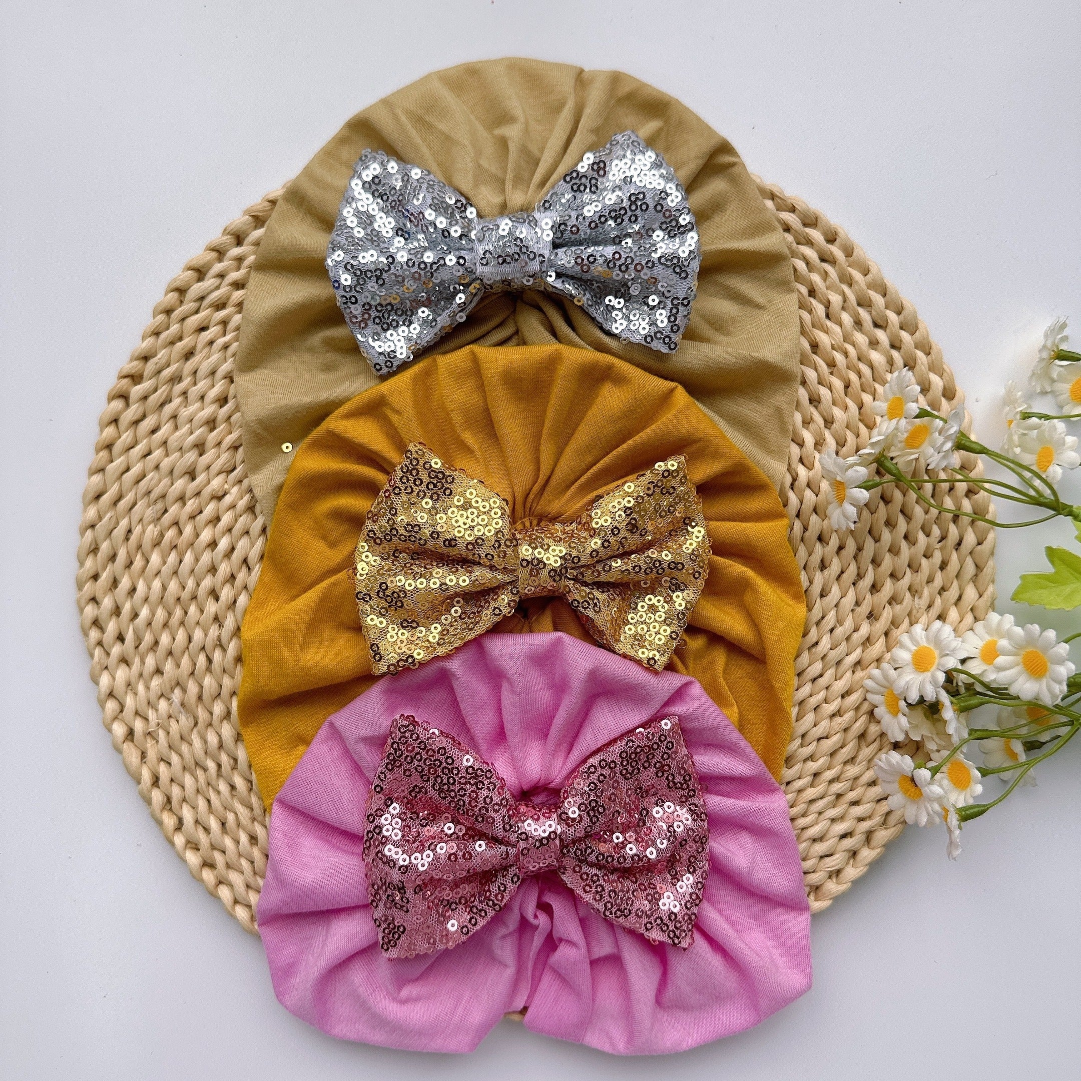 Soft Elastic Baby Girls Bowknot Turban Headband