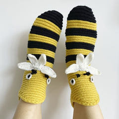 Cartoon Bee Knitted Socks Women's Stockings & Hosiery