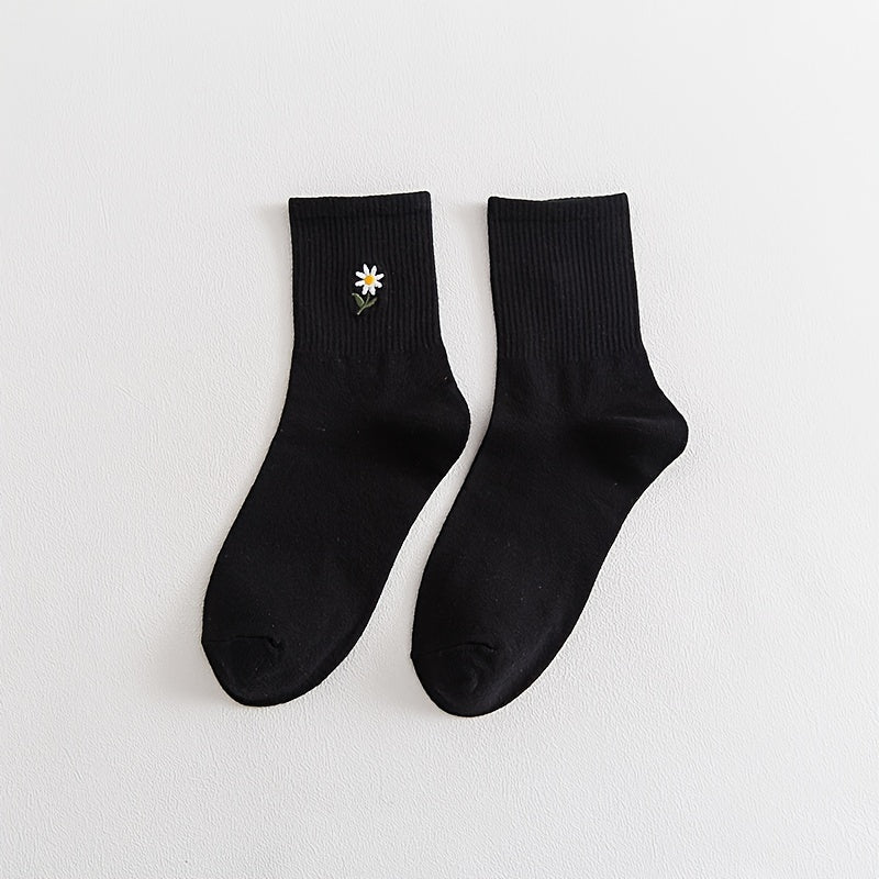 3 Pairs Girls Kids Crew Socks for Spring Autumn