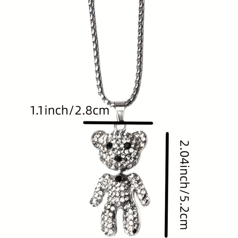 Titanium Steel Bear Pendant Necklace Gift for Boys and Girls